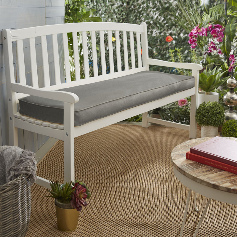 Sunbrella Outdoor 2'' Bench Seat Cushion, 2" H x 47.5" W x 18" D, Canvas Charcoal Sunbrella® Canvas