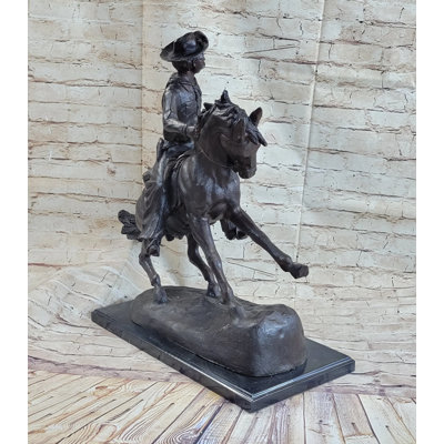 Statue de rodéo à cheval Cowboy de l'Ouest Larrick Frederic Remington