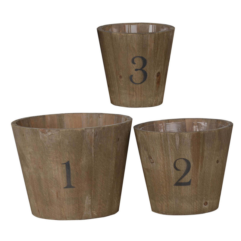 Set Of 3 Thornton Flower Planter, L:8.3X8.3X6.5", M:6.8X6.8X6.1", S:5.3X5.3X5.1"