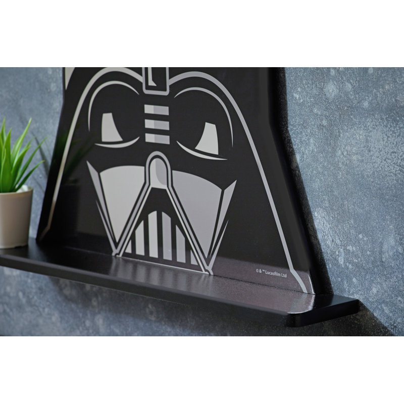 Star Wars Darth Vader Small Wall Shelf, Decorative Wall Mounted Kids' Shelf | Wooden Floating Shelves For Bedroom & Playroom