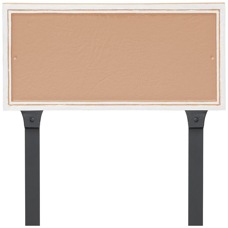 Plaque d’adresse pour pelouse sur 1 ligne Fremont, Taupe/blanc, Oui