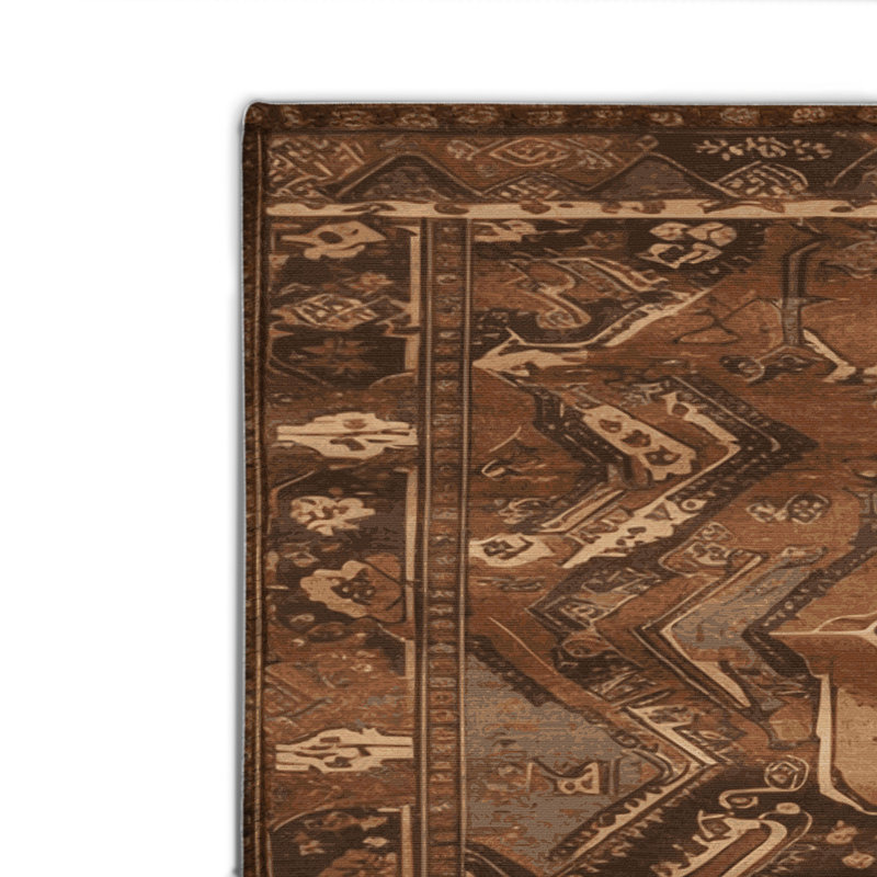 Tapis d'intérieur et d'extérieur brun Persian, Rectangulaire 8 pi x 10 pi