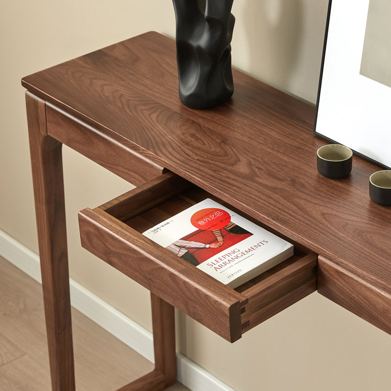 Console brun simple de style nordique., H 33,5 po x l 47,2 po x P 12,6 po