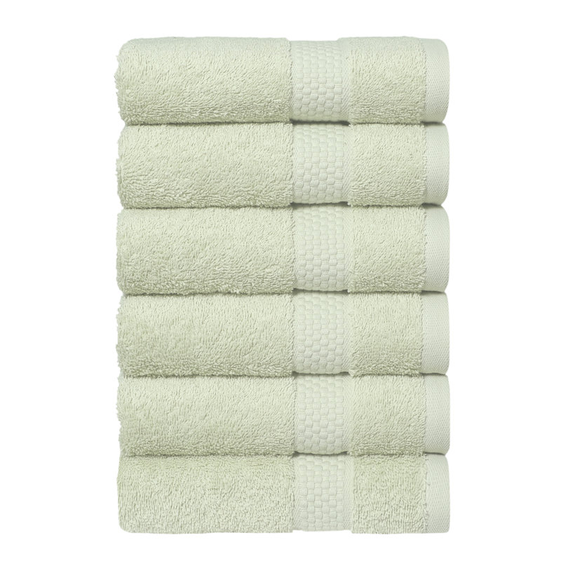STARLIGHT 100% Turkish Cotton Terry Hand Towels, Green