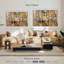 Ensemble 3 pièces de lustre en cristal sophistiqué sur toile-2115618435