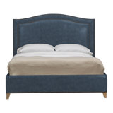 Caroline/Casey Leather Solid Wood Bed