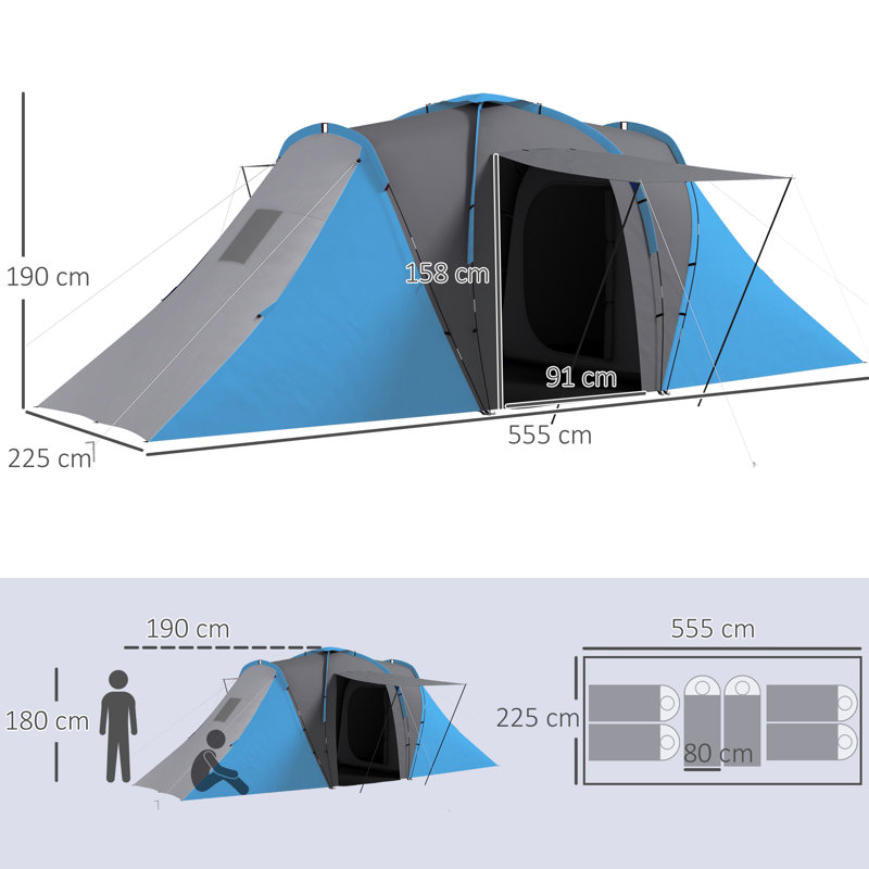 6 Person Tent, Blue