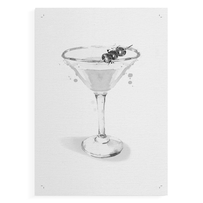 Dressed in White Martini -Canvas Print Only - NOT FRAMED, 18" H x 12" W