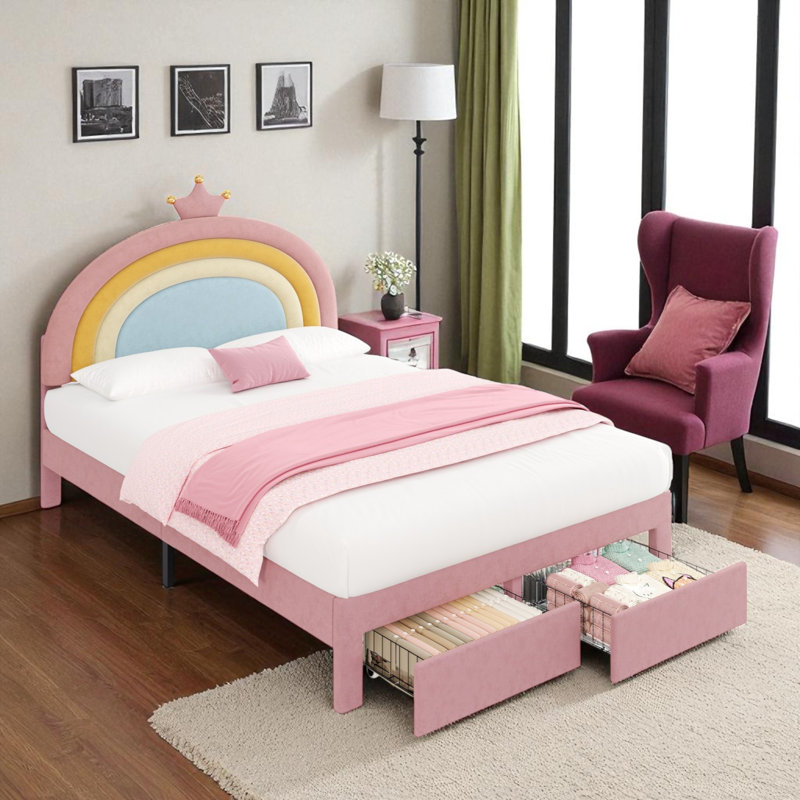 Upholstered Storage Bed, Double (4'6)