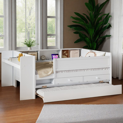 Lit de jour simple avec tiroirs et couchette