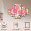 Ensemble de 5 panneaux muraux - Sheila Golden «Pink Celebration Bouquet», art mural sur toile pour le salon, la chambre à coucher ou le bureau 