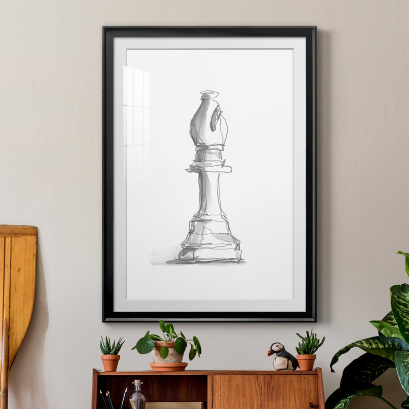 " Chess Piece Study IV ", Black, 36.5" H x 26.5" W x 1" D