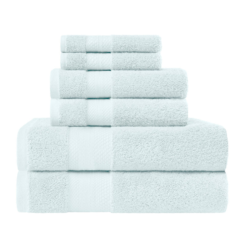 Collection de serviettes finlandaises en peluche 100% turque, Turquoise poudreux, Ensemble 6 serviettes de bain