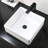 SOUEEUM 15'' White Ceramic Square Bathroom Sink