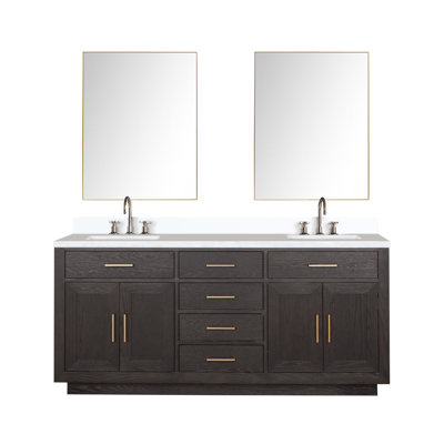 Ensemble de meuble-lavabo double 72 "avec miroir