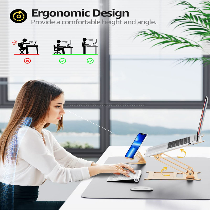 Metal Monitor Stand, Gold