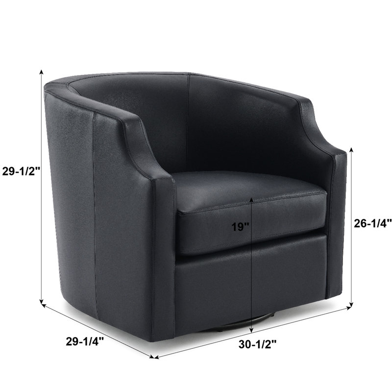 30,13 po Largeur du colis Fauteuil pivotant en cuir bleu minuit - Confort