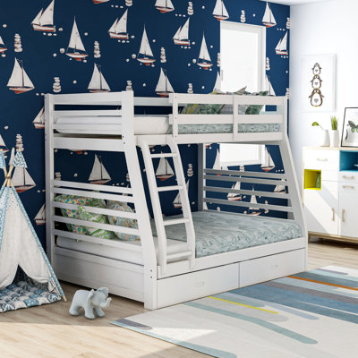 Briyith Kids Twin Over Full Bunk Bed with Drawers