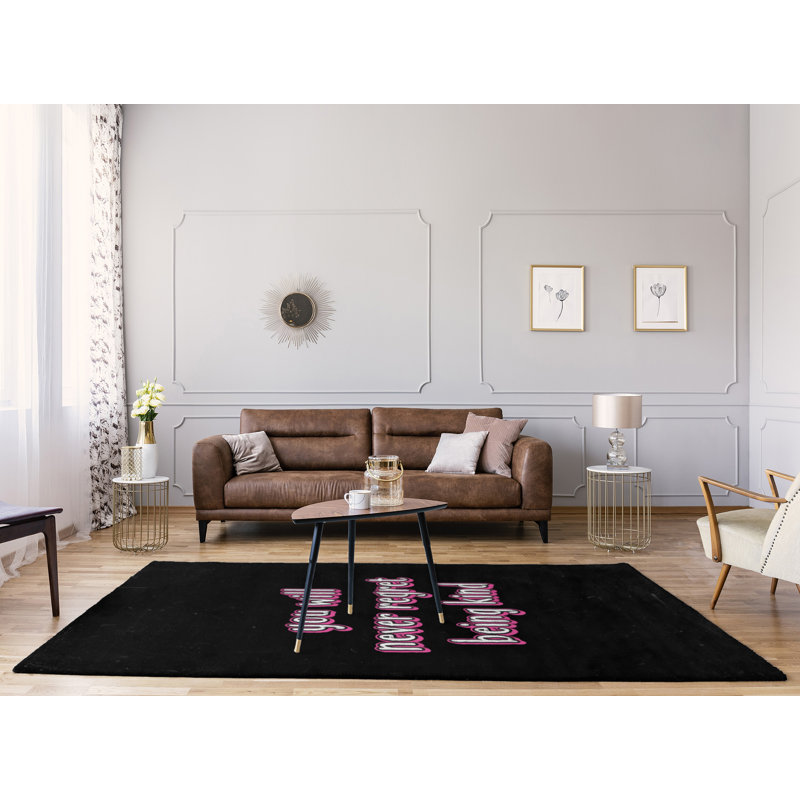 Tapis en poly-chenille style tableau noir, Rectangle 5 pi x 7 pi