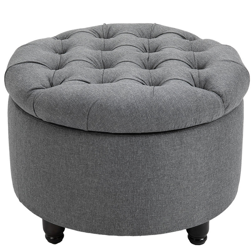 Tissu gris avec une capacité de rangement généreuse - organisez vos objets décoratifs intérieurs ronds et spacieux