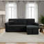 Canapé-lit moderne en L en chenille avec tiroir, éclairage DEL, ports USB et table-plateau-202791045