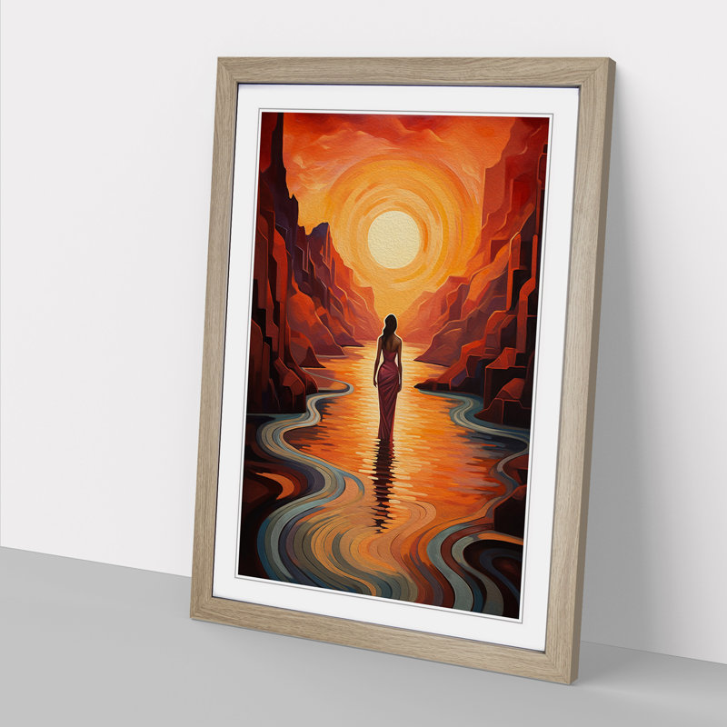 Single Picture Frame Print on Wood, 34cm H x 25cm W, Oak Framed