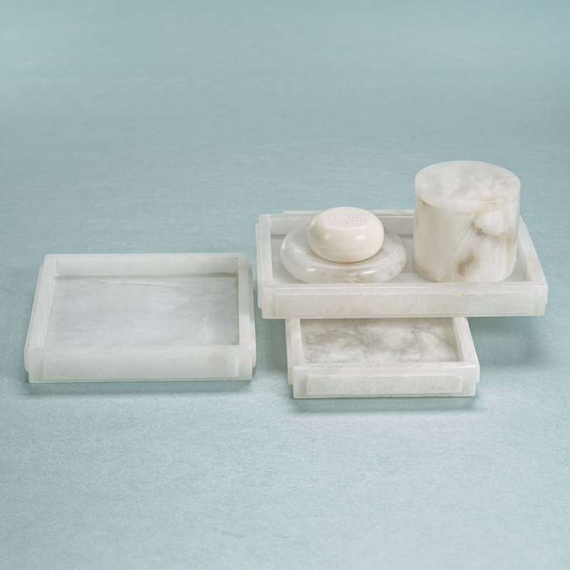 Cremona Alabaster Tray, 1.25" H x 11" W x 7" D