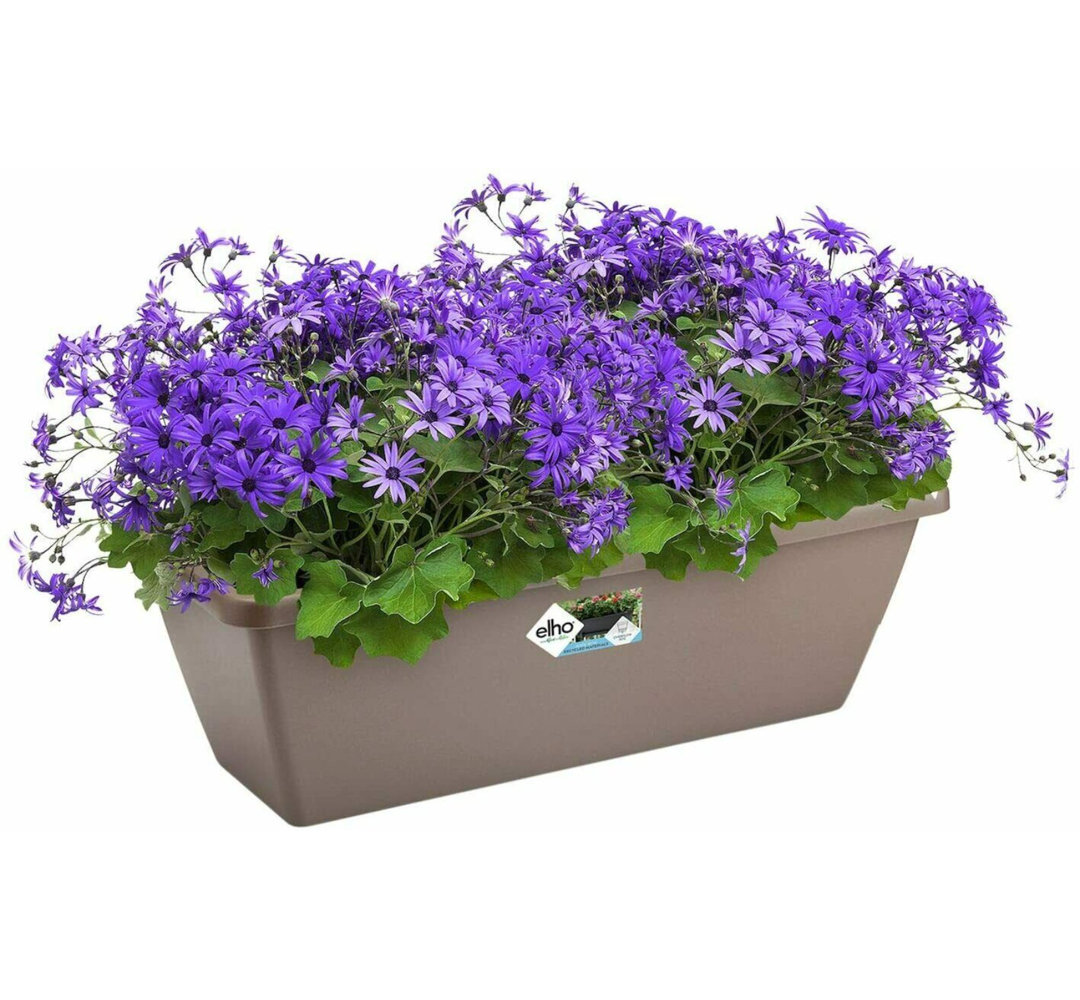 Elho 40Cm Black Trough Planters Flower Pots Plant Pot