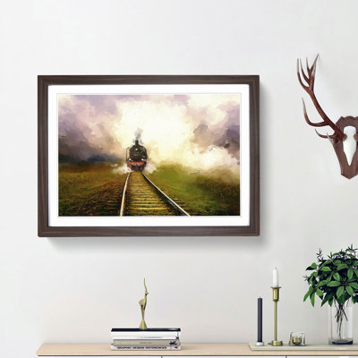 Steam Train upon the Tracks - Picture Frame Painting Print on MDF