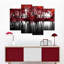 «Pop Lakeside Red Trees», reproduction d'art sur toile-989284011