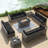 Melisandra Wicker 12 - Person Seating Group with Cushions and Fire Pit, Patio Sectional Conversation Set-399816227-397728655