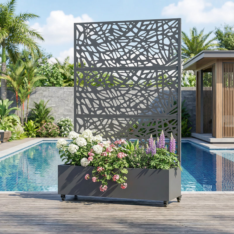 Boîte à fleurs Eurel, H 72 po x l 47 po x P 16 po, Gris foncé