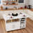 Multi-functional Folding Table With Storage Shelves And Wheels