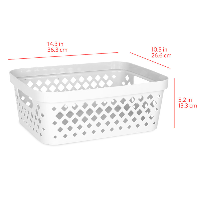 Ensemble de 6 paniers de rangement Glad Diamond, Blanc, 8 pte