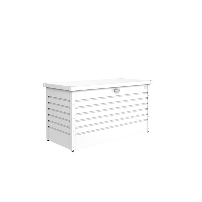 Biohort LeisureTime Water Resistant Metal Deck Box with Lock, White, 27.9" H x 52.75" W x 24.4" D