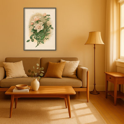 «Duchesse De Vallombrosa Roses» par Thaddeus Welch, reproduction d'art sur toile encadrée