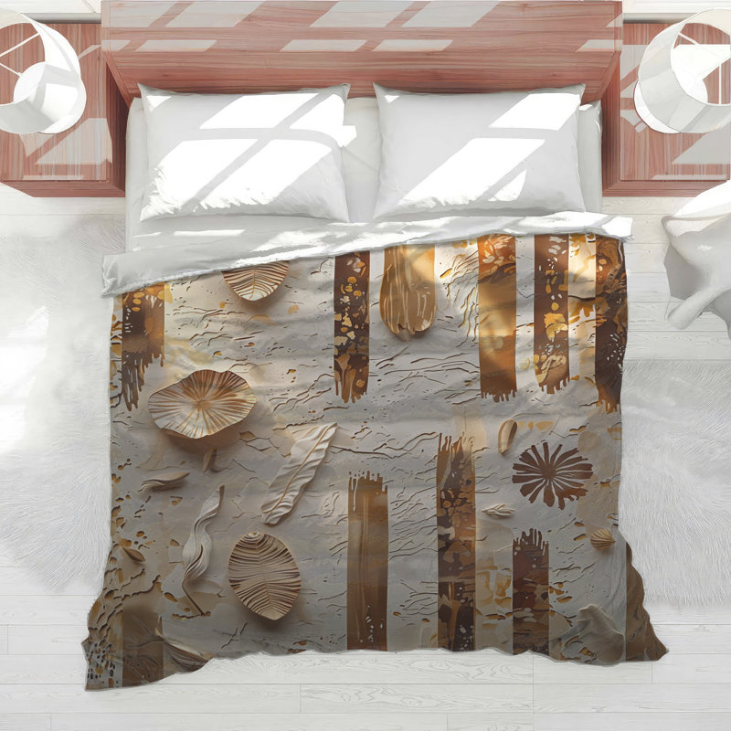Textured Botanical Abstract Comforter, Queen