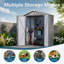 Remise de rangement extérieure en métal 5 x 3 pi, imperméable et verrouillable, idéale pour le jardin, la cour et le patio, compacte et durable