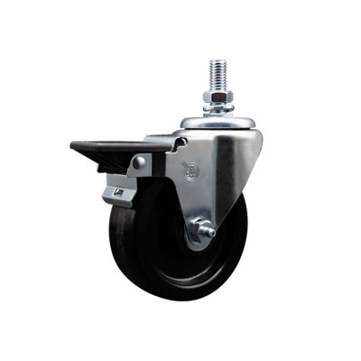 4 Inch_Phenolic 10MM Threaded Stem Caster with Brake