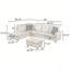 Ensemble de canapé moderne en tissu minimaliste de trois pièces (siège double + siège simple + tabouret de rangement) avec ligne de pression tridimensionnelle blanche en X