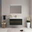 Meuble-lavabo suspendu moderne de 42 pouces avec lavabo intégré en résine de pierre, meuble-lavabo mural entièrement assemblé avec tiroirs à fermeture en douceur
