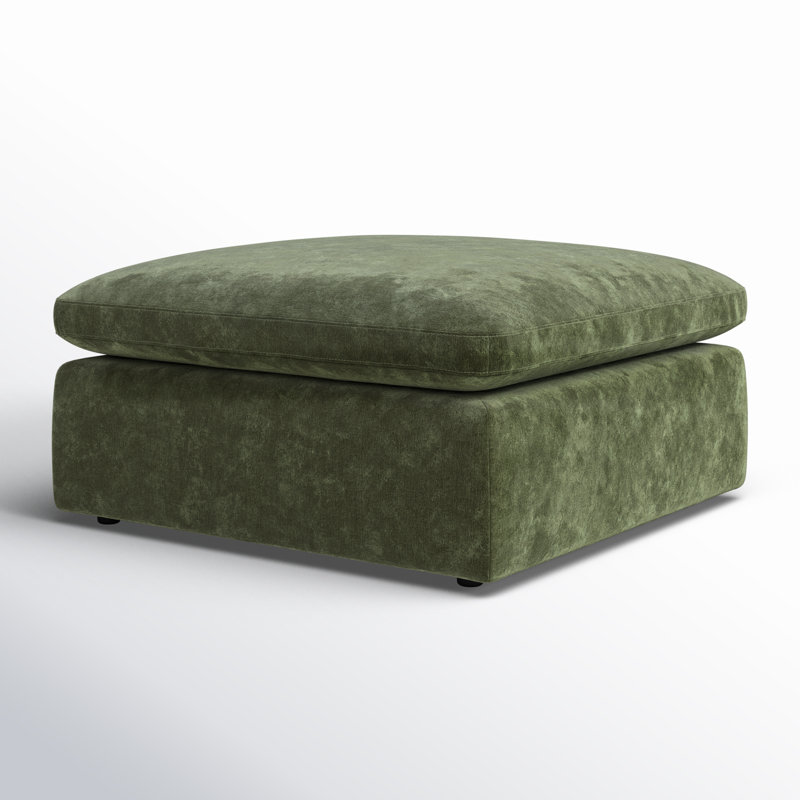 Wonardo Upholstered Ottoman, Sagano Green Fabric
