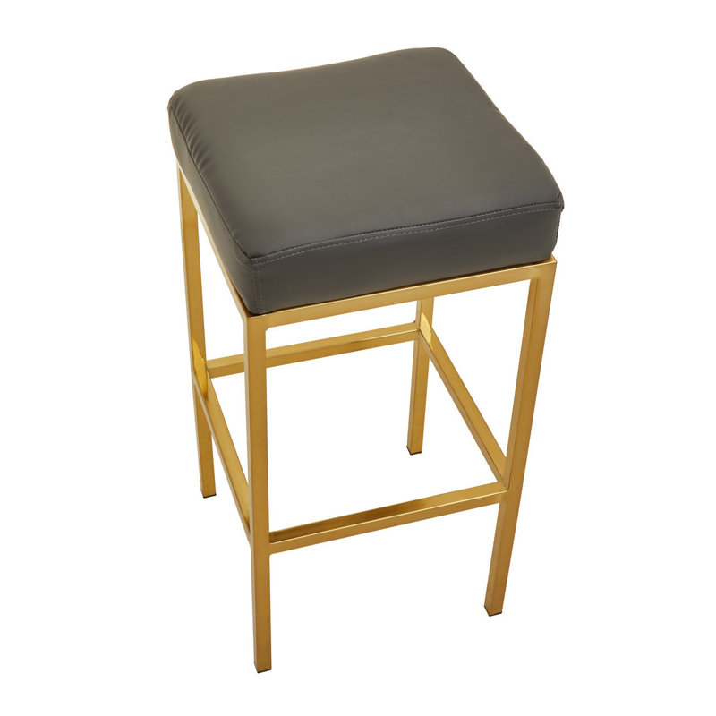 Avitable Upholstered Counter Stool with Metal Frame, Gold, Grey