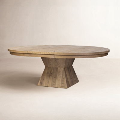 Knightly Extendable Oak Round Dining Table