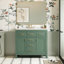 Ensemble de meuble-lavabo simple 36 po avec lavabo en céramique 36 po, armoire de salle de bain moderne autoportante avec 4 tiroirs et 2 armoires, meuble de rangement pour salle de bain, ensemble de meuble-lavabo avec cadre en bois massif, vert-322527865