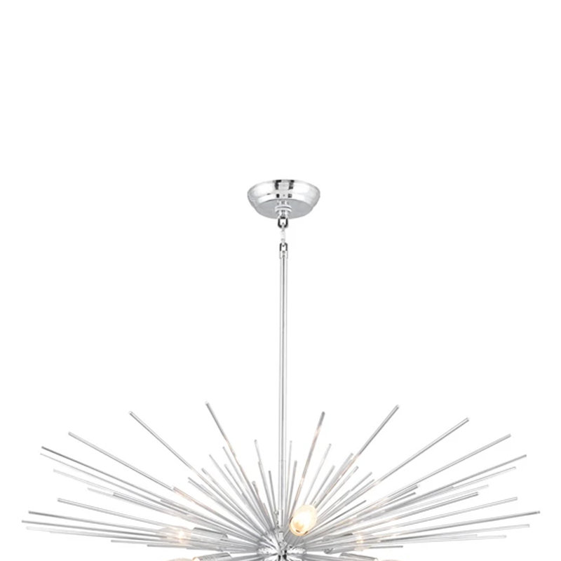 6 - Light Dimmable Sputnik Sphere Chandelier, Chrome, No
