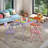 5 Pieces Colourful Folding Set Table and Chair for Kids with Durable Metal Frame and Easy-Clean Plastic for Daycare Classrooms and Playrooms-70386420
