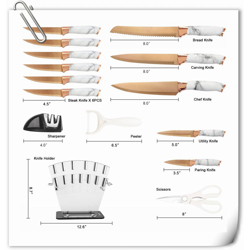 Rephen Knife 15 Piece Knife Block Set