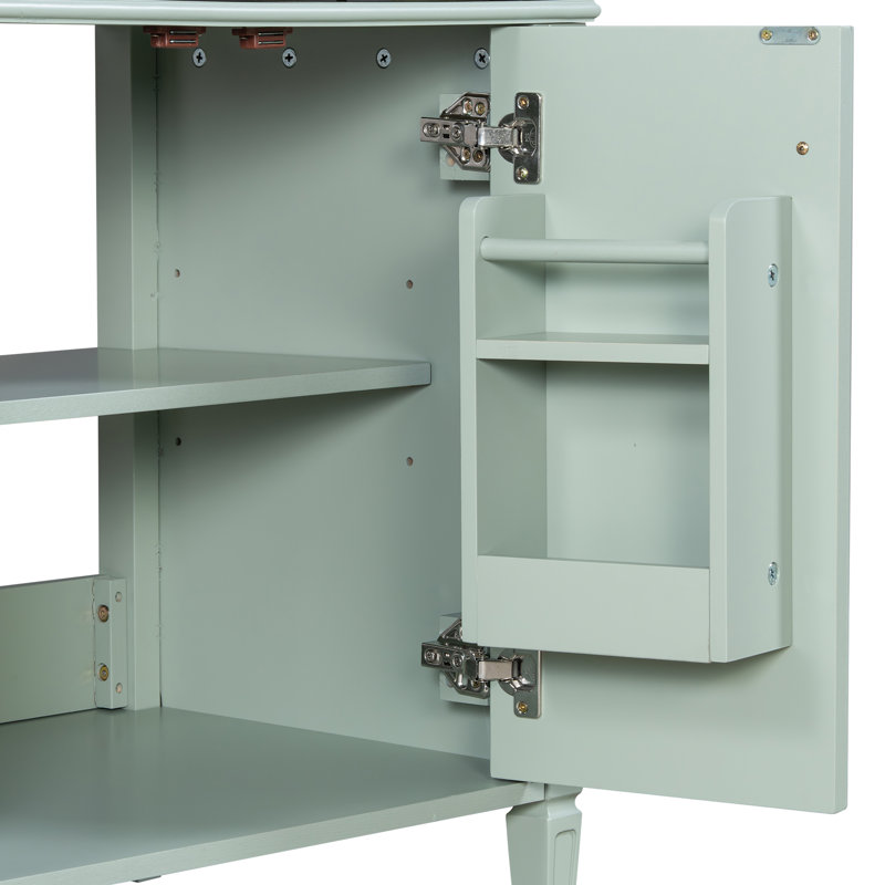 Meuble-lavabo classique 36 po avec lavabo en céramique, Vert