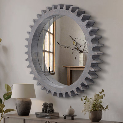Miroir décoratif en forme de meuble à suspendre 42 po x 42 po Vintage